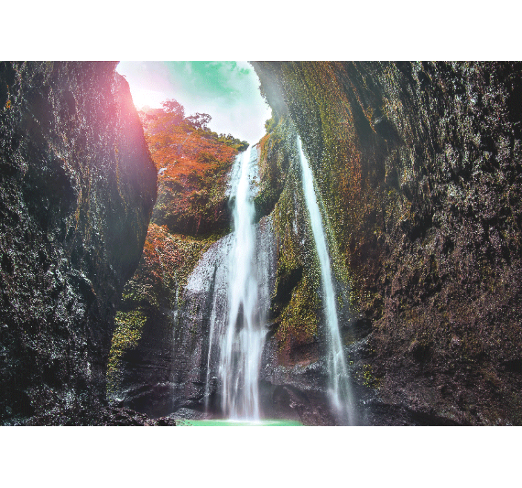 Wall mural waterfall majestic cascade scene - TenStickers