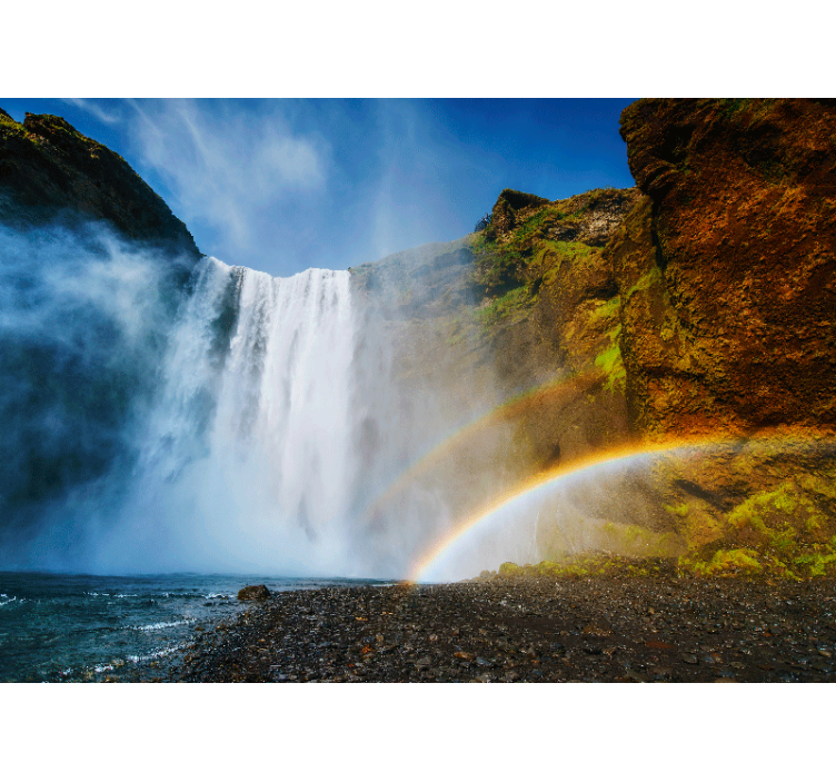 Majestic Rainbow View wall mural waterfall - TenStickers