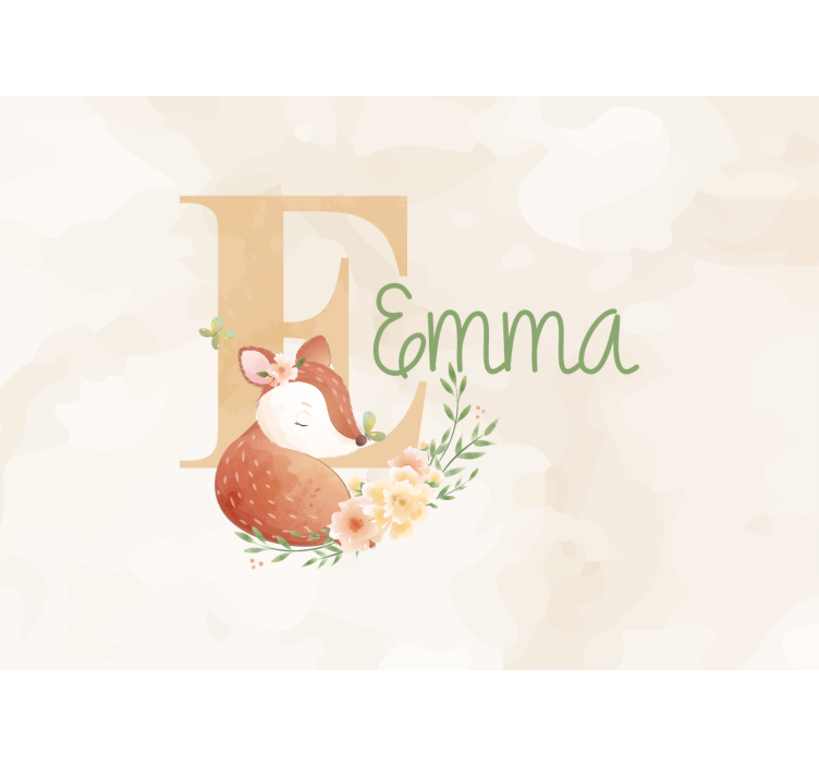 Childrens wall mural personalized fox design - TenStickers