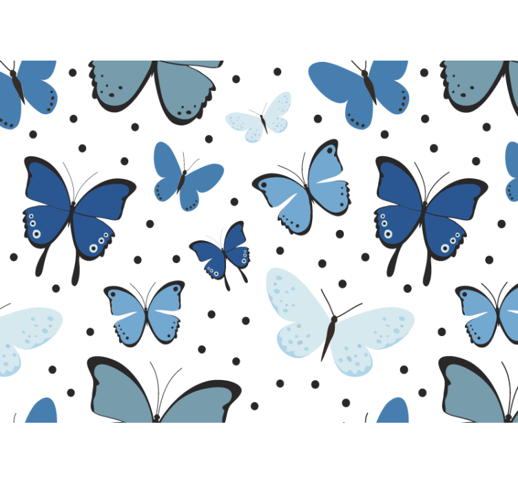 Childrens wall mural blue butterfly design - TenStickers