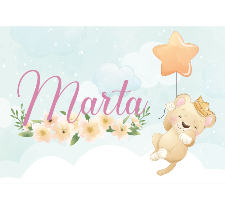 Childrens wall mural cute lion balloon - TenStickers