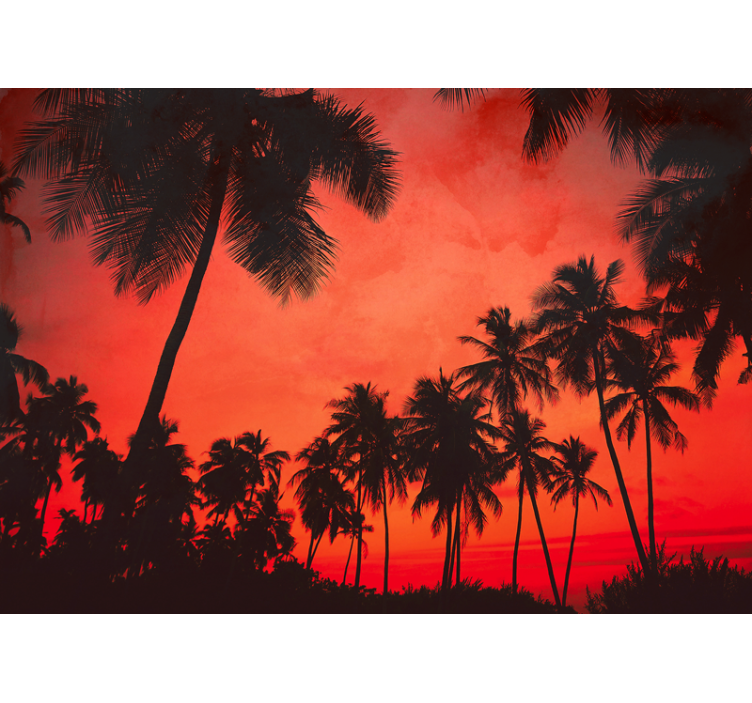 Wall mural nature silhouette of palm trees - TenStickers