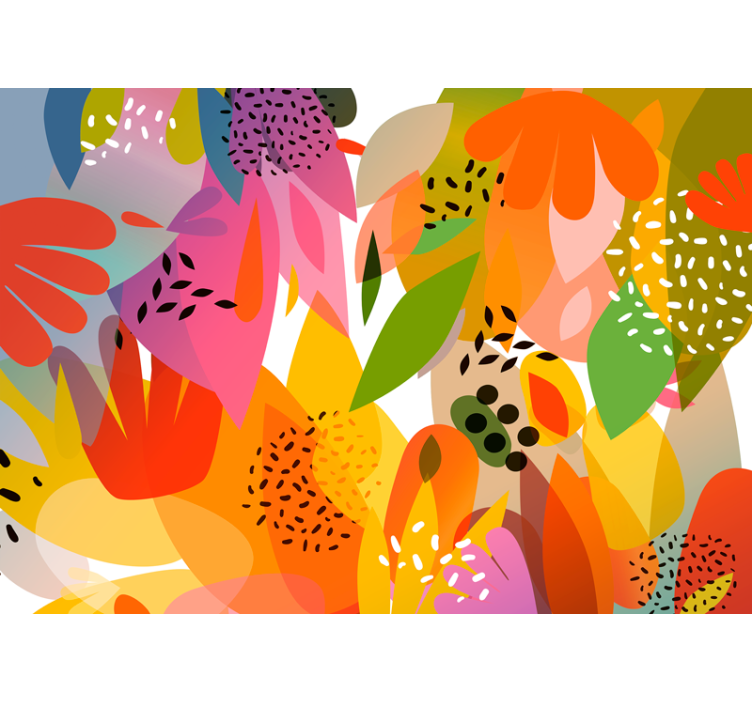Colorful floral collage flower wall mural - TenStickers