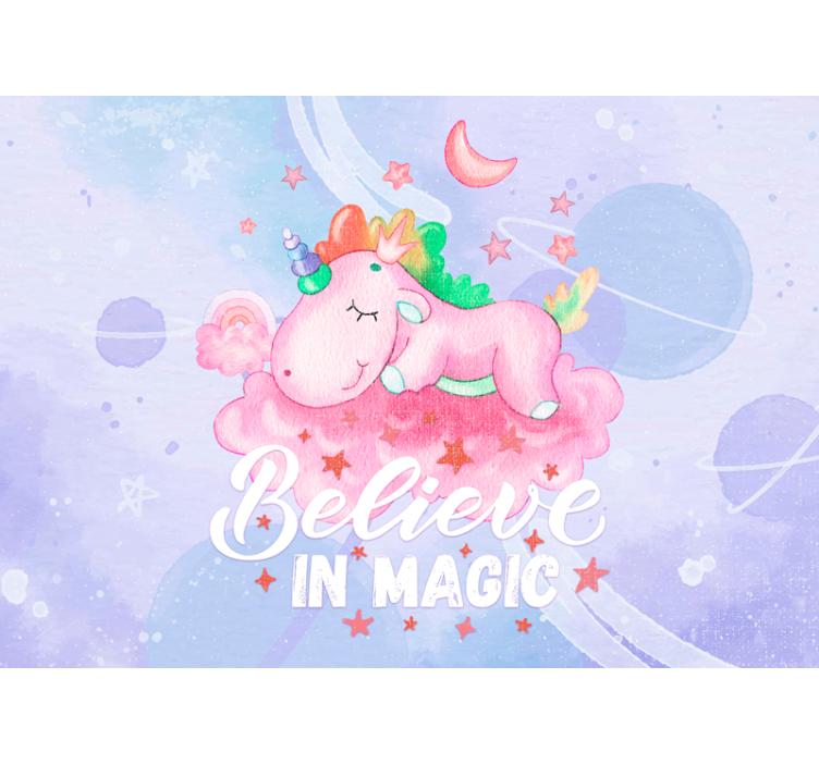 Childrens wall mural unicorn dream cloud - TenStickers