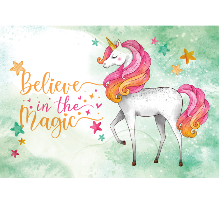 Wall mural fantasy unicorn in enchantment - TenStickers