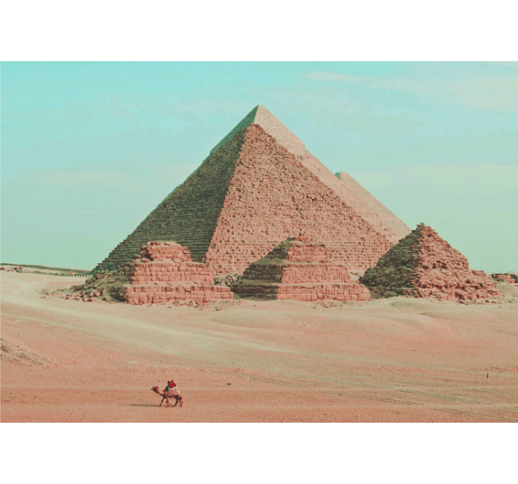 City wall mural pyramids and camel design - TenStickers