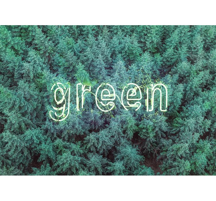 Wall mural nature green forest typography - TenStickers