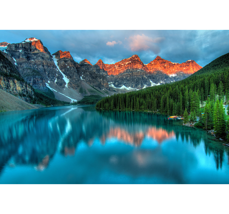 Landscape wall mural grand mountain reflections - TenStickers