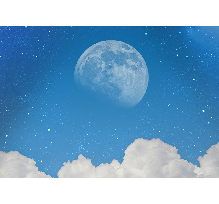 Space wall mural lunar evening skyline - TenStickers