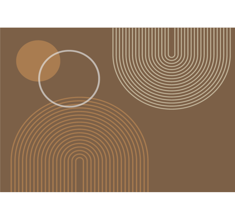 Abstract wall mural with geometric circular designs - TenStickers