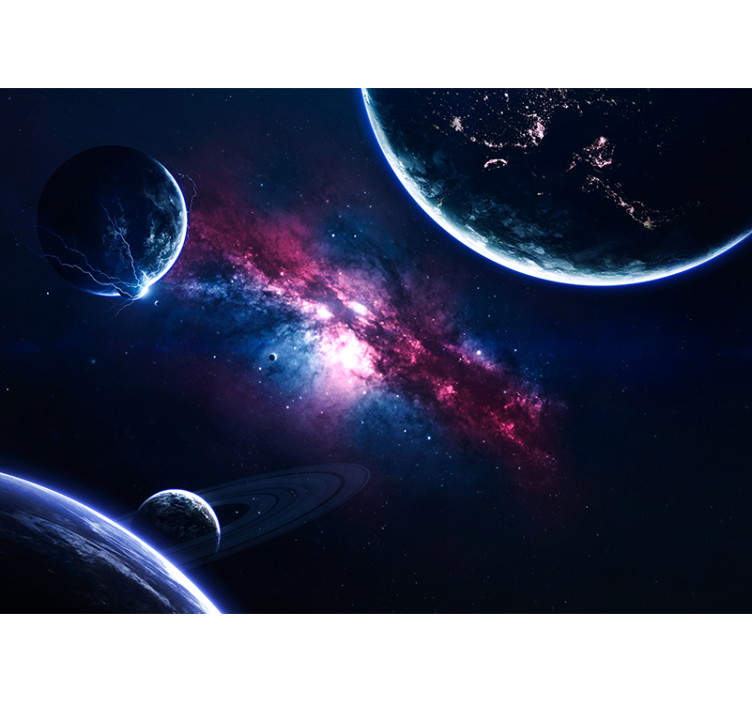 Space wall mural cosmic galaxy scene - TenStickers