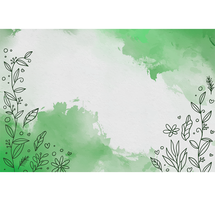 Wall mural nature botanical line drawing - TenStickers
