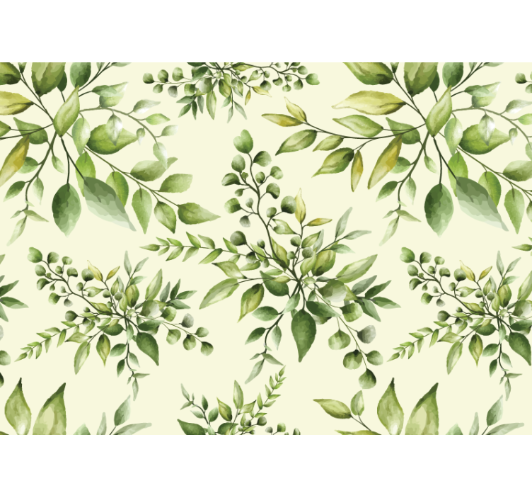 Flower wall mural elegant greenery design - TenStickers