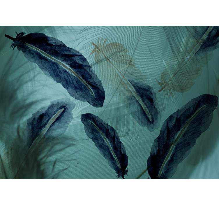 Flower wall mural with elegant leaf patterns - TenStickers