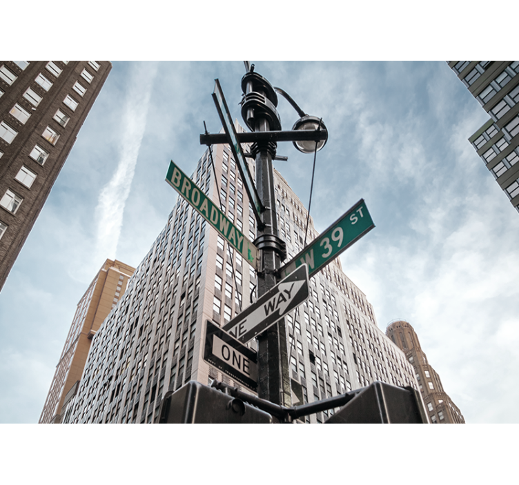 Wall mural new york broadway street signs decor - TenStickers