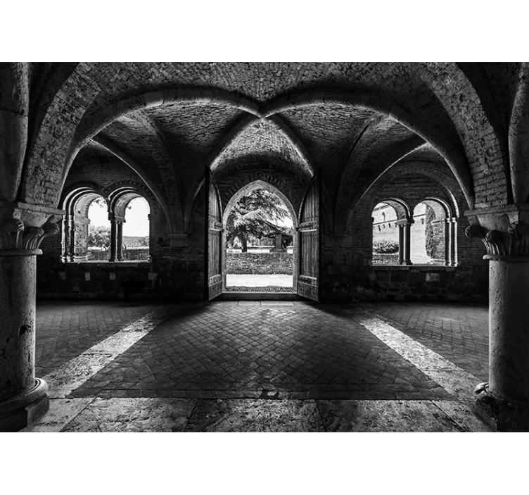 City wall mural historic archway scene - TenStickers