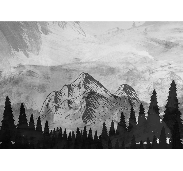 Majestic Gray Peaks wall mural mountain - TenStickers