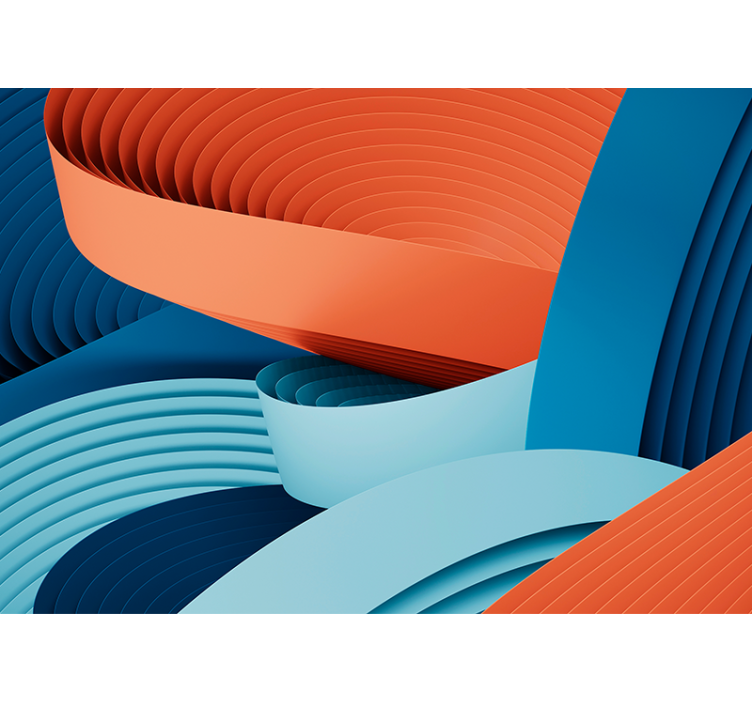 Abstract wall mural dynamic paper layers - TenStickers