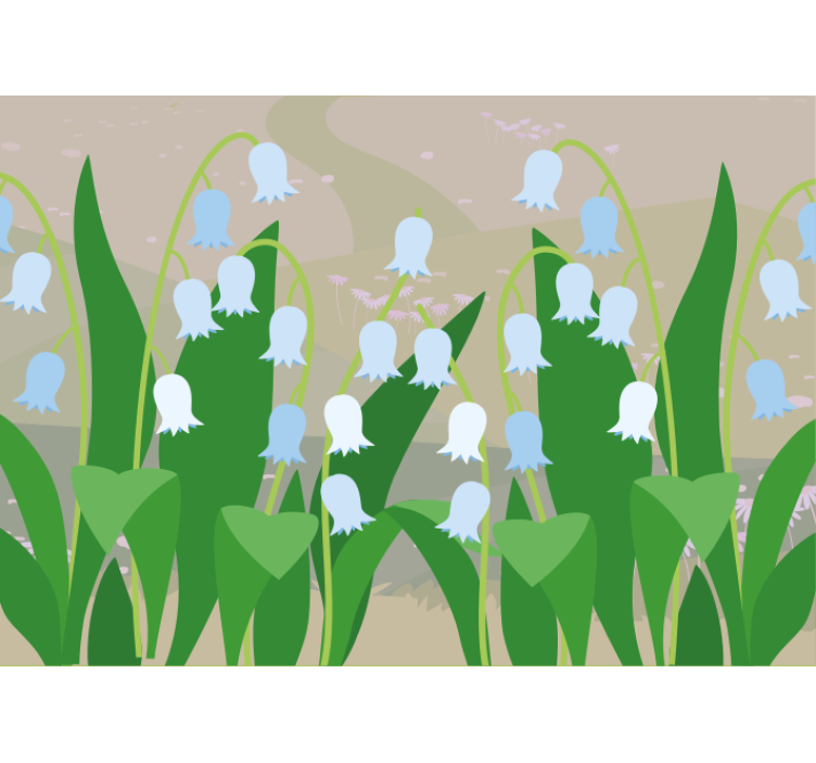 Flower wall mural delicate floral blossoms - TenStickers