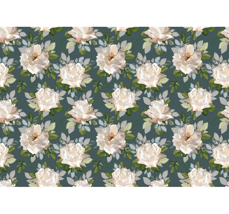 Flower wall mural rose floral design - TenStickers