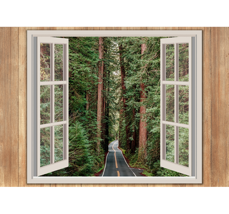Wall mural nature forest pathway view - TenStickers