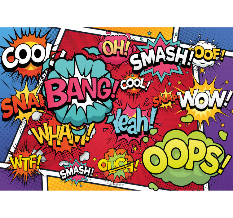 Graffiti wall mural comic sound effects - TenStickers
