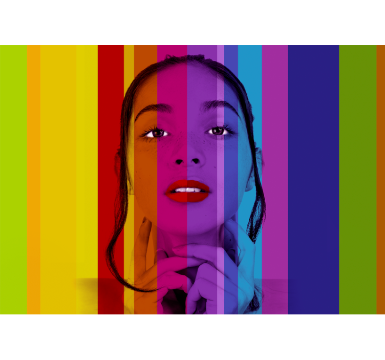 Art wall mural colorful portrait - TenStickers