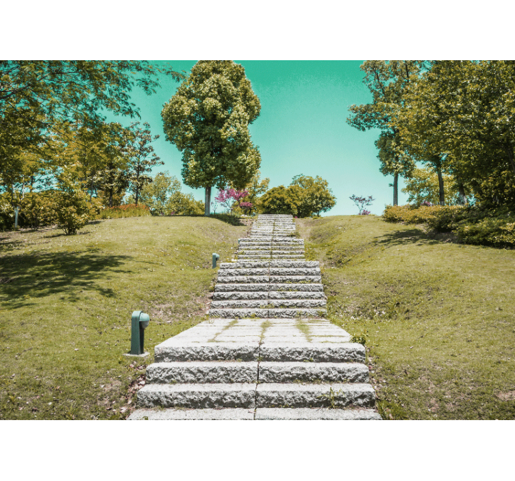 Nature wallpaper staircase through nature - TenStickers