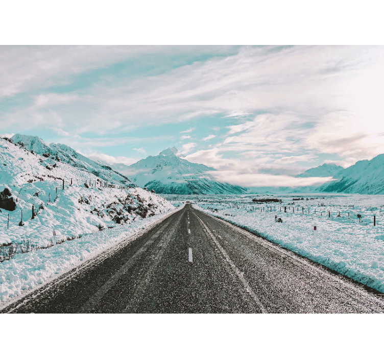 Icy mountain path landscape wall mural - TenStickers