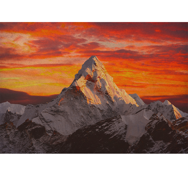 Majestic Mountain sunset wall mural  - TenStickers