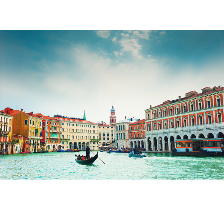 City wall mural venetian waterway view - TenStickers