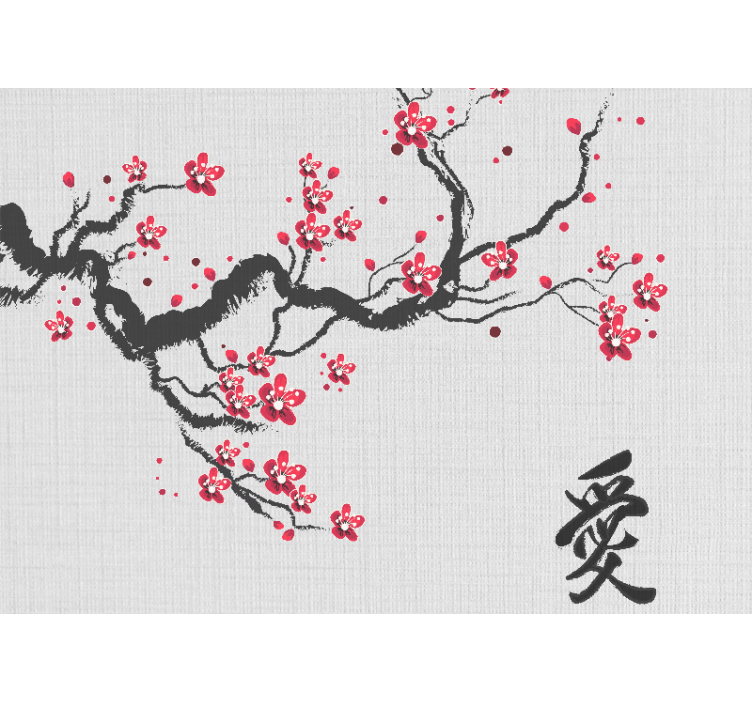 Romantic wall mural cherry blossom romance - TenStickers