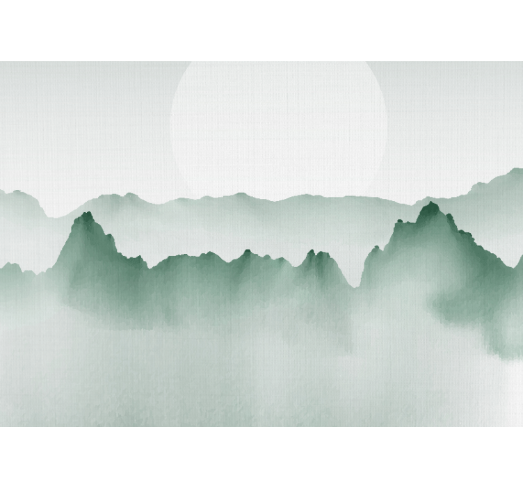 Wall mural nature mountain silhouette scene - TenStickers