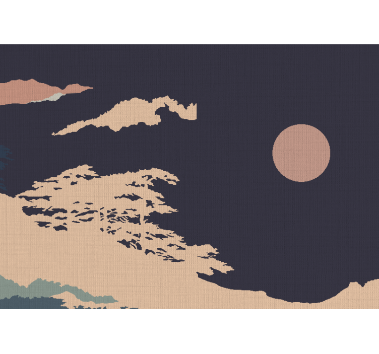 Wall mural nature tranquil moonlit landscape - TenStickers