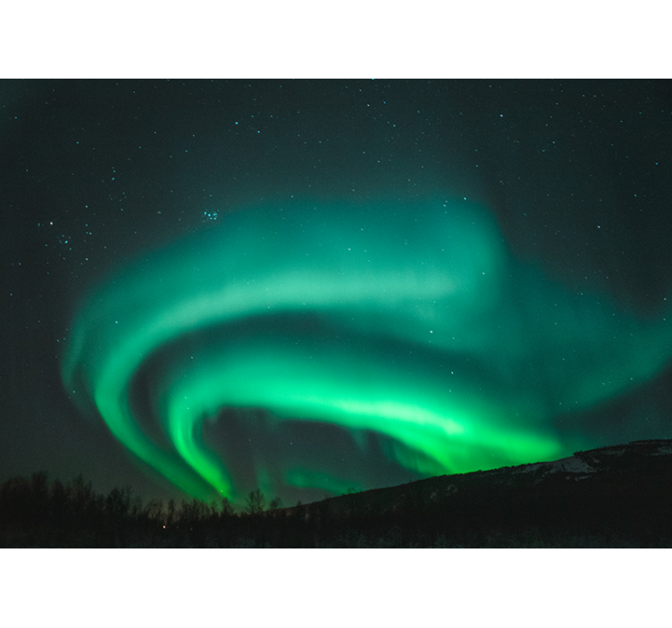 Nature wallpaper aurora borealis display - TenStickers