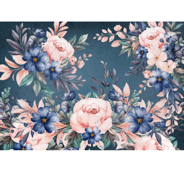 Flower wall mural romantic floral arrangement - TenStickers