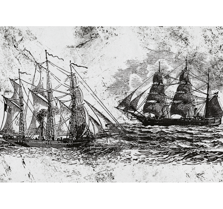 Historic sailing ships wall mural vehicle - TenStickers