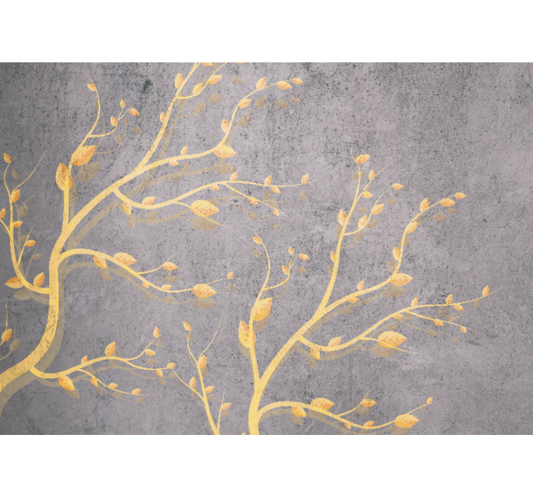 Wall mural nature golden leafy vines - TenStickers