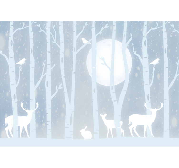 Childrens wall mural deer and moon - TenStickers