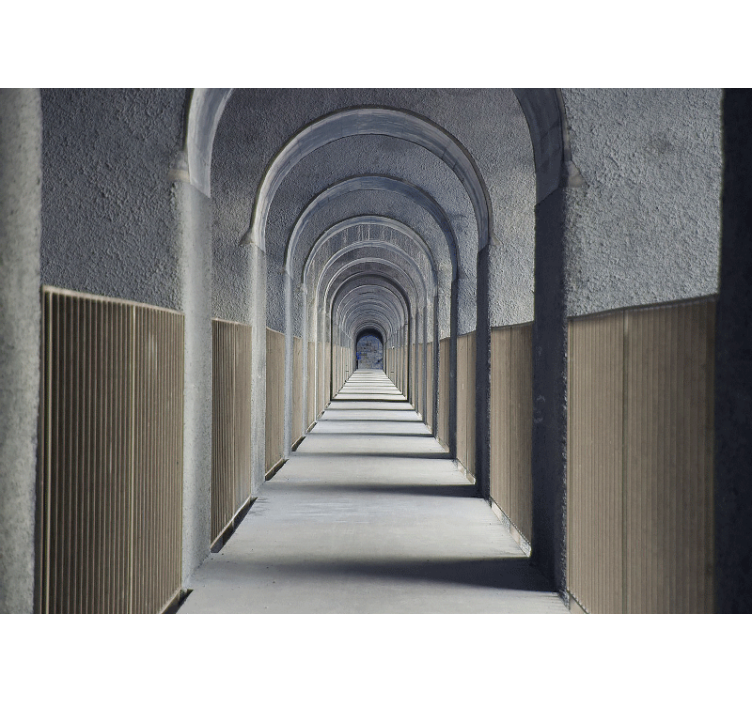 Endless archway perspective wall mural 3d - TenStickers