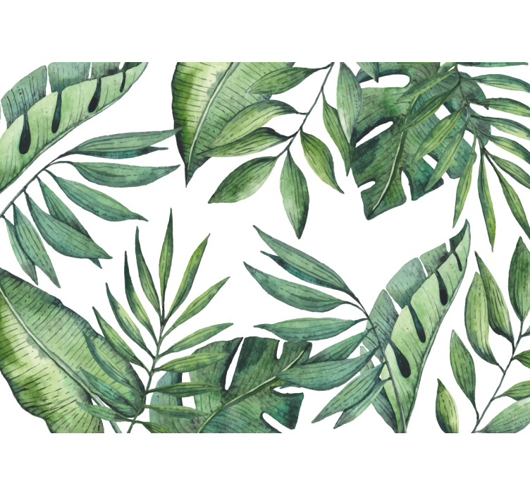 Nature wallpaper with lush leafy patterns - TenStickers