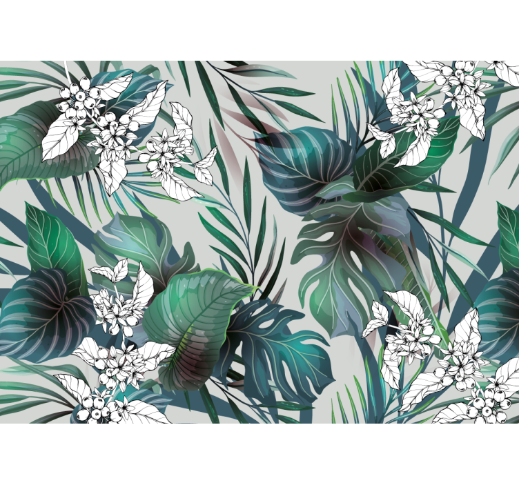 Nature wallpaper tropical foliage art - TenStickers