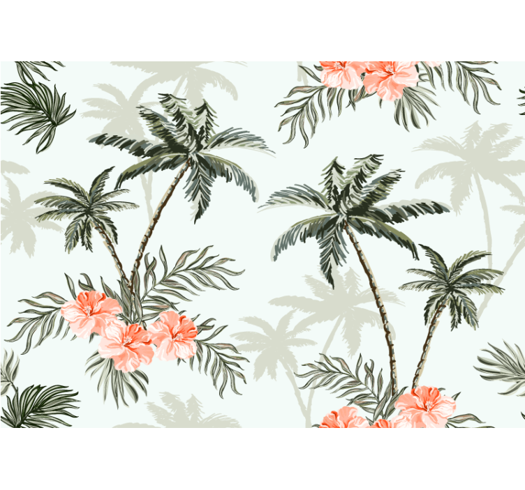 Wall mural nature tropical palm leaves - TenStickers