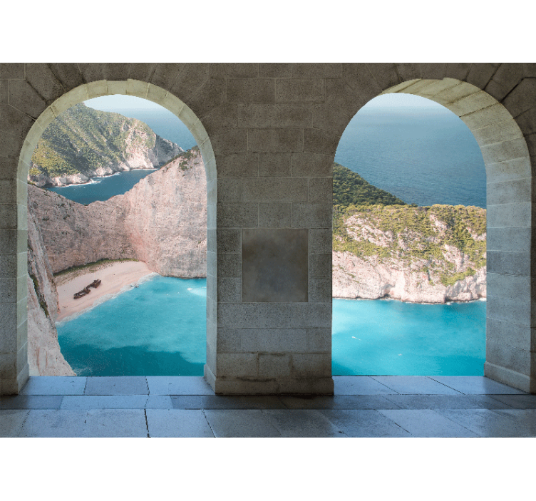 Coastal view arch landscape wall mural - TenStickers