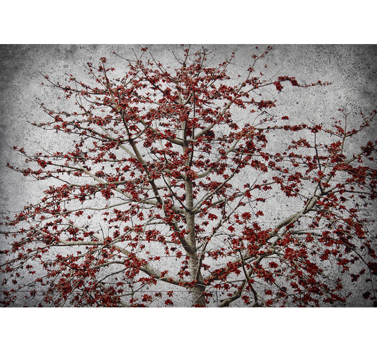 Flower wall mural red blossom tree - TenStickers