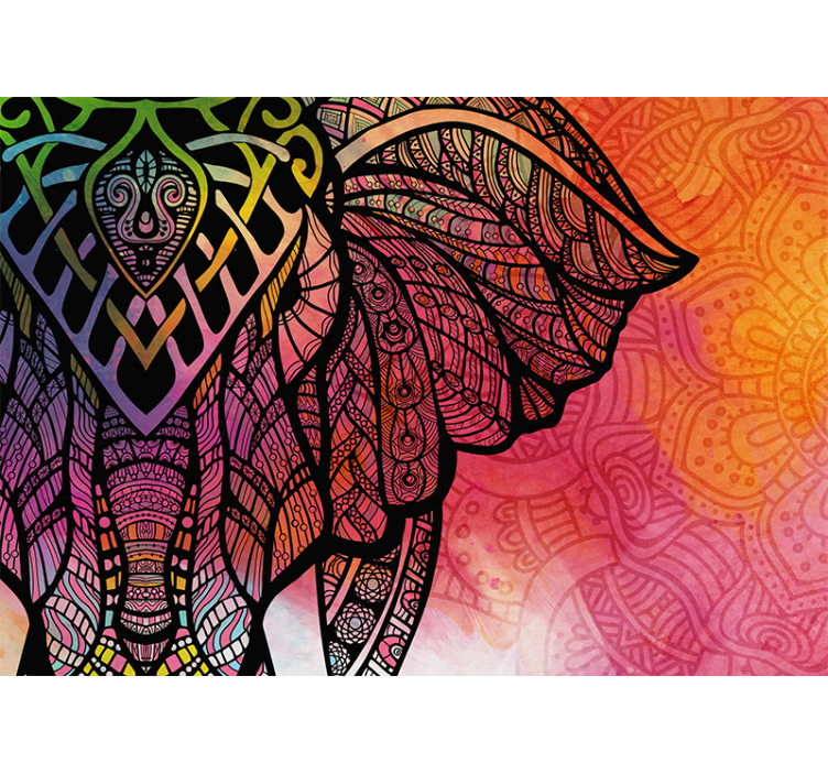 Gradient ethnic design mandala wall mural - TenStickers