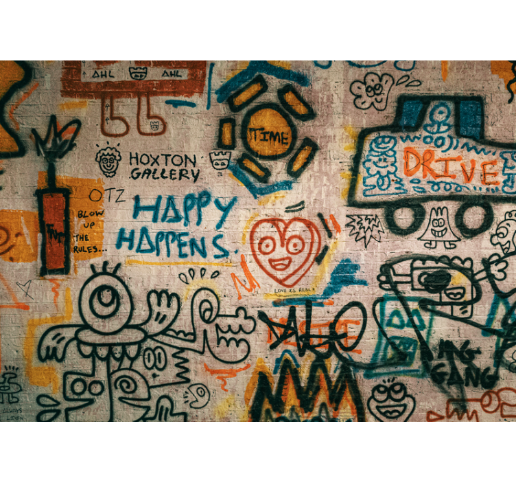 Colorful street art graffiti wall mural - TenStickers