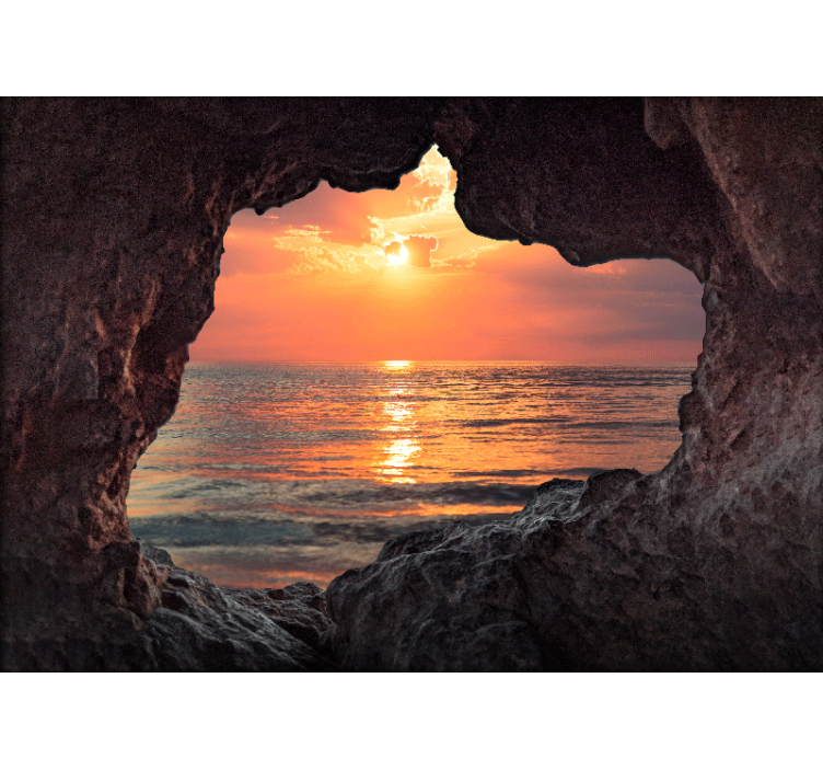 Landscape wall mural ocean sunset scene - TenStickers