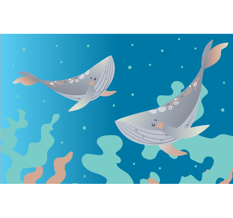 Ocean Creatures mural wallpaper - TenStickers