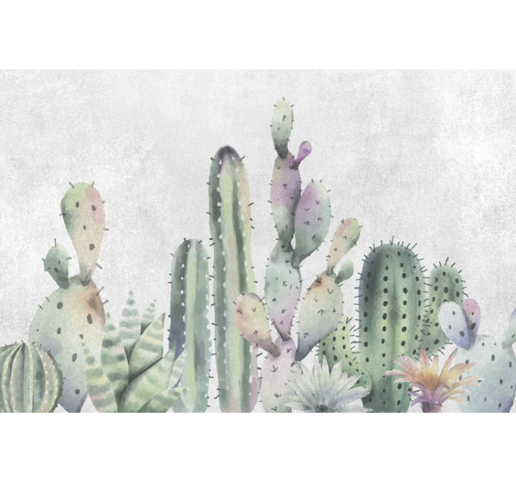 Cactus field desert wall mural - TenStickers